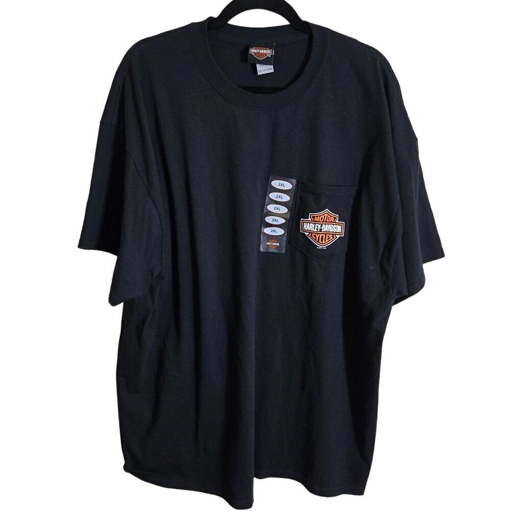 Harley Davidson NWT Black Logo Tee Shirt Manchester NH Size 2XL